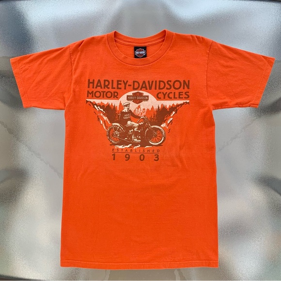 Harley-Davidson Other - Harley-Davidson Bold Orange Wolverine Clinton Township, Michigan T-Shirt Men’s M
